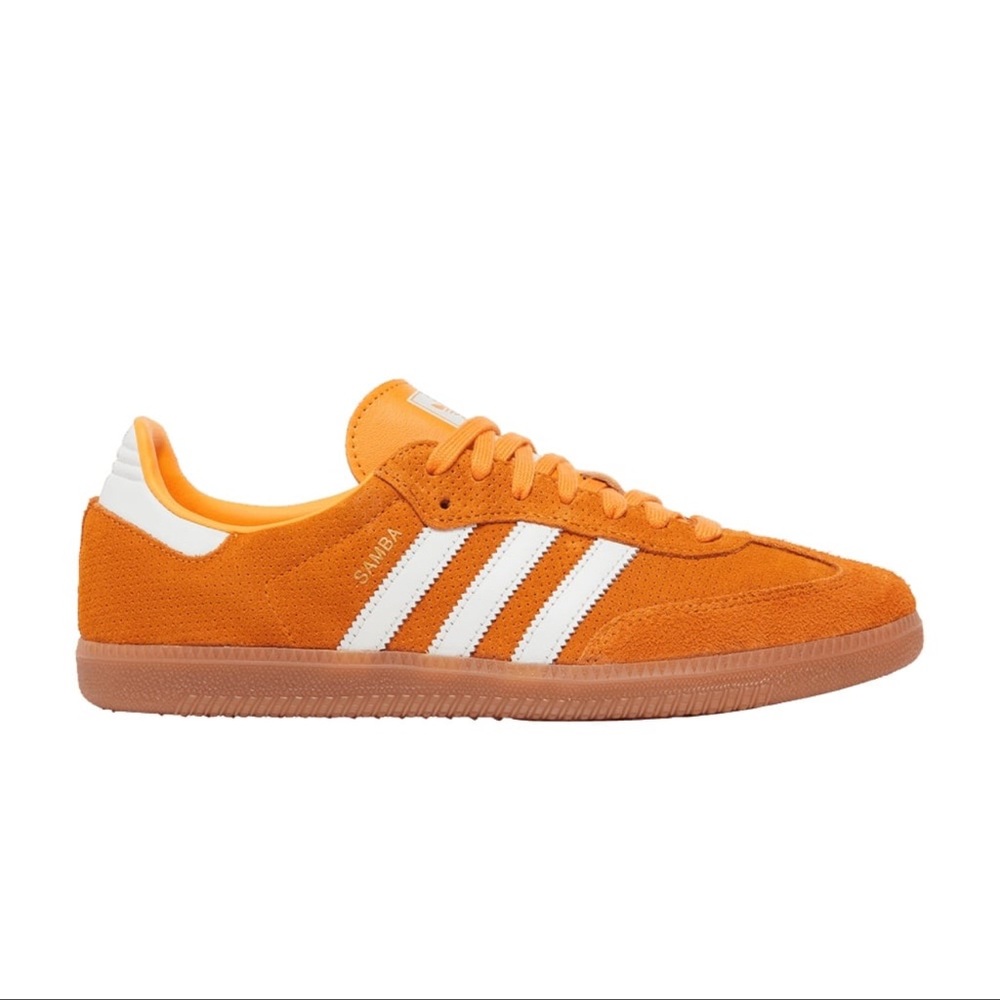 Adidas Bright Orange Suede Shoes